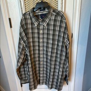 Saddlebred Gray Plaid Dress Shirt 3XL
